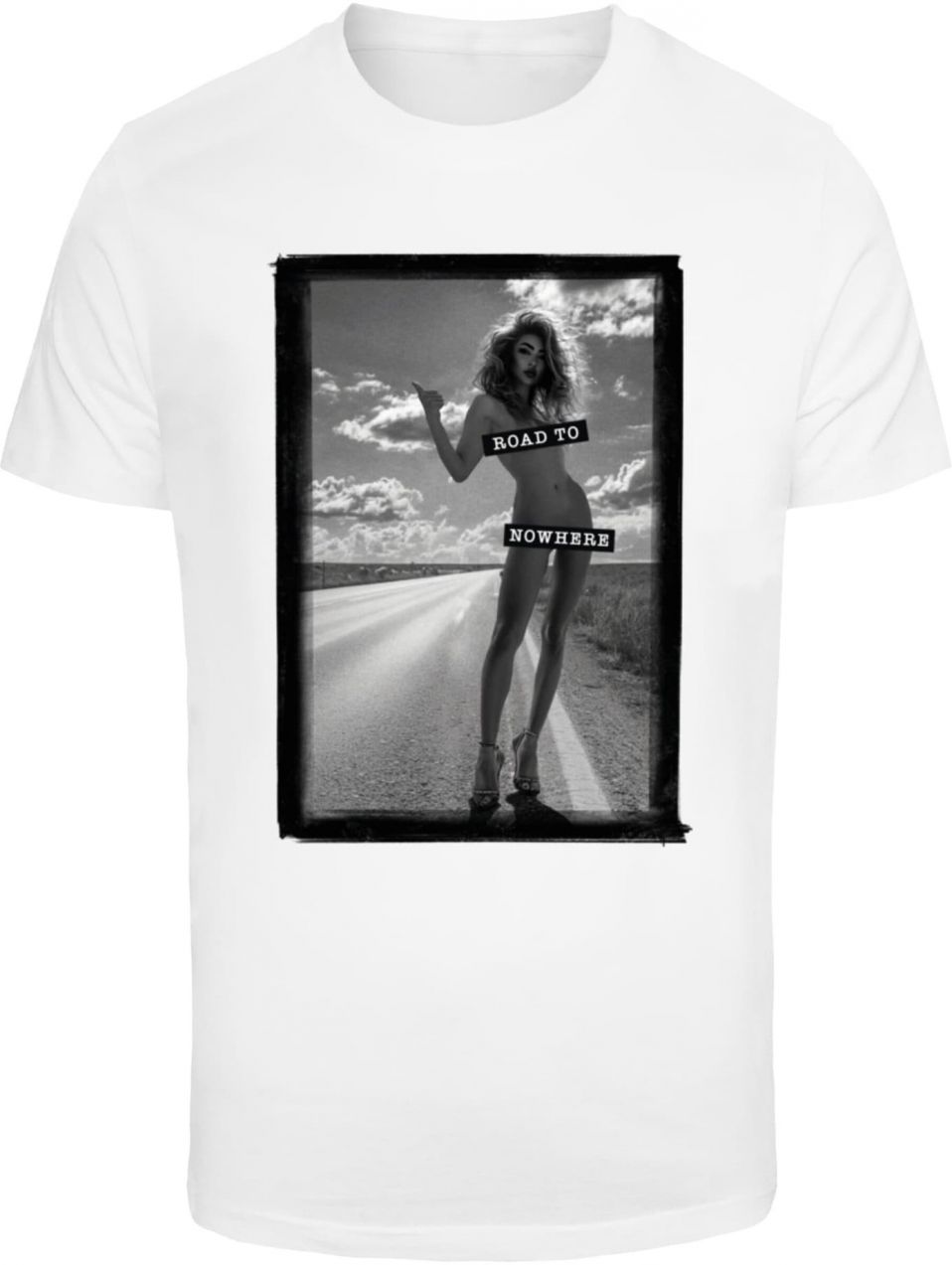 Mister Tee Tričko 'Road To Nowhere'  sivá / čierna / biela