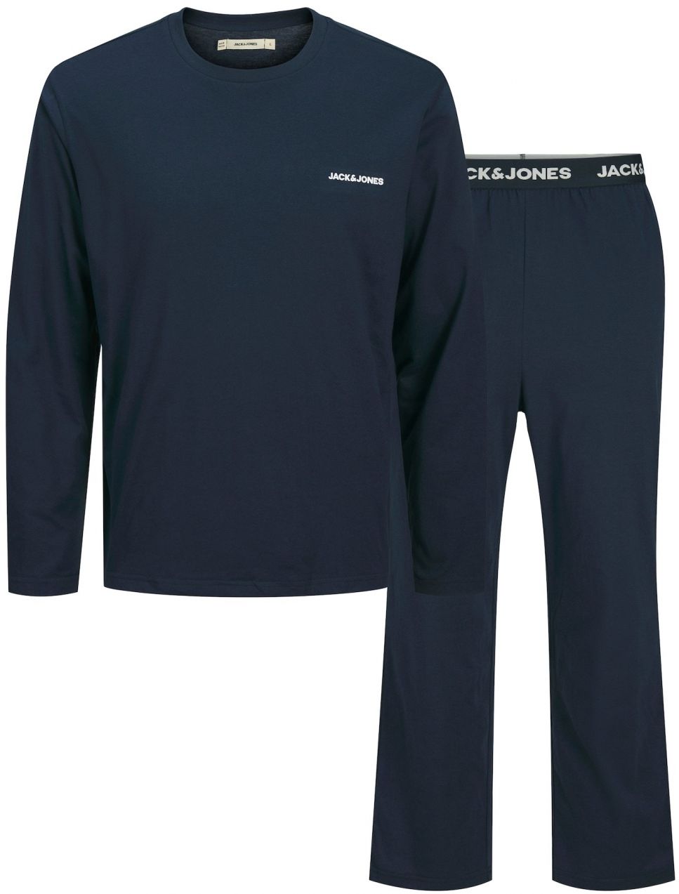 JACK & JONES Dlhé pyžamo 'JACEVEREST'  tmavomodrá / biela