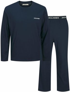 JACK & JONES Dlhé pyžamo 'JACEVEREST'  tmavomodrá / biela