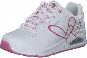 SKECHERS Nízke tenisky 'Uno - Twin Hearts'  ružová / biela