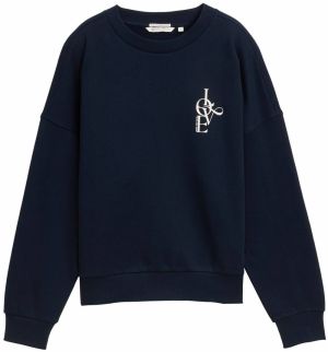 TOM TAILOR DENIM Mikina  námornícka modrá / biela