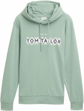 TOM TAILOR Mikina  pastelovo zelená / čierna / biela