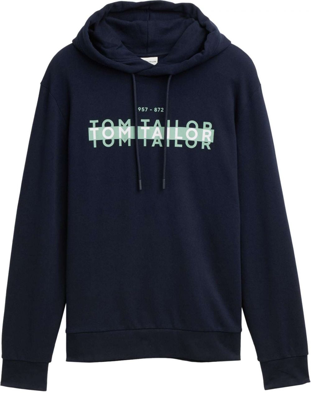 TOM TAILOR Mikina  tmavomodrá / svetlozelená / biela