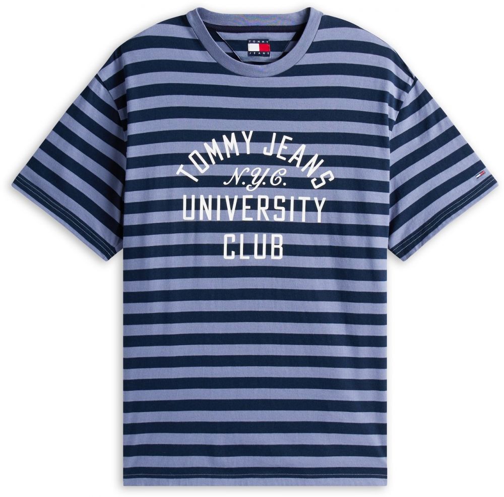 Tommy Jeans Tričko  námornícka modrá / modrosivá / biela