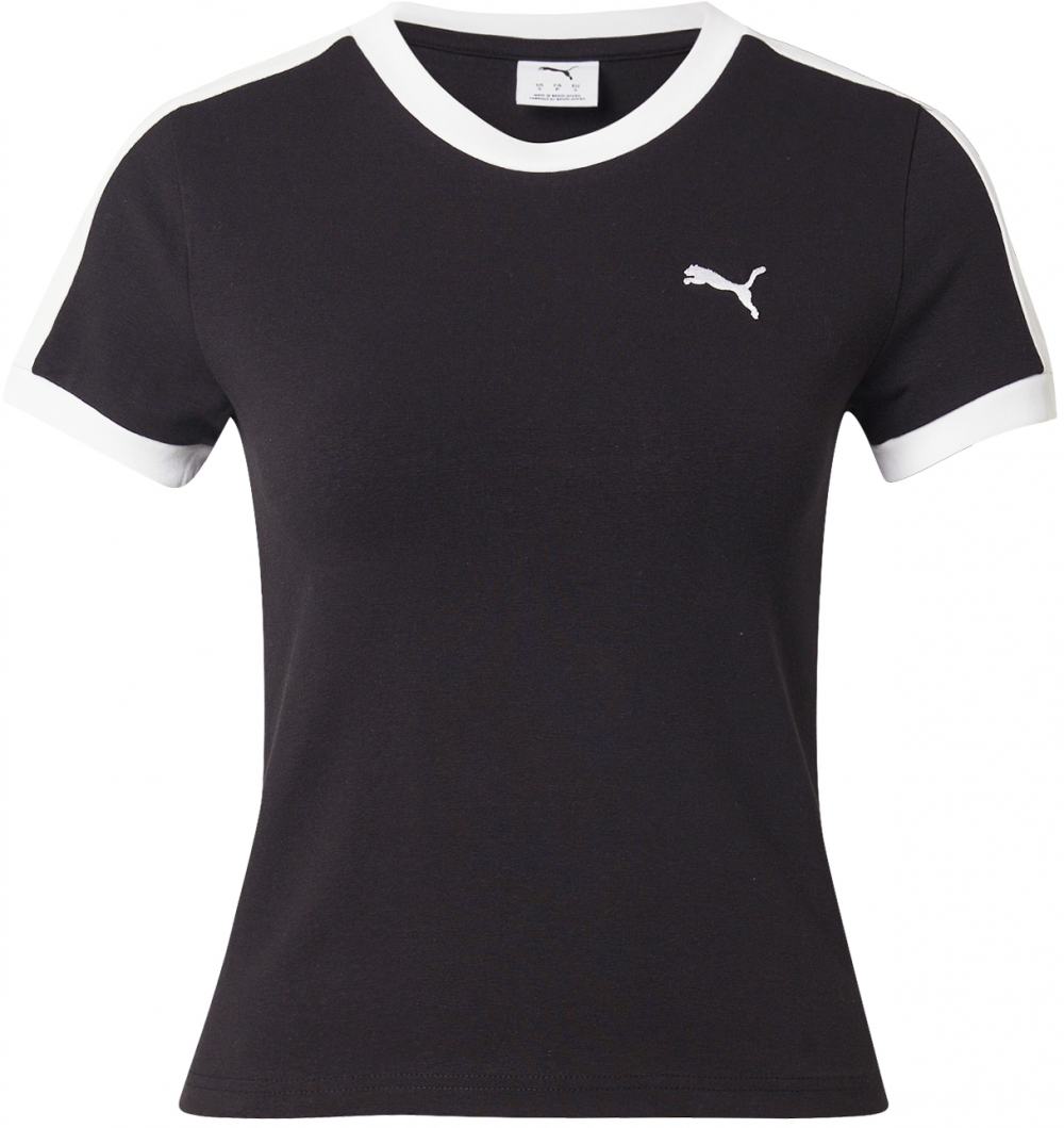 PUMA Tričko 'T7'  čierna / biela