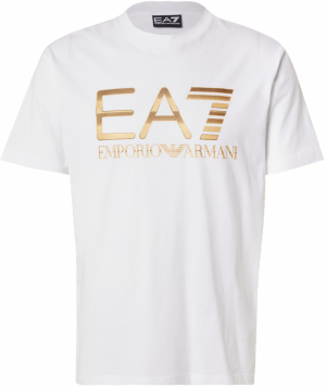 EA7 Emporio Armani Tričko  zlatá / biela