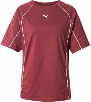 PUMA Funkčné tričko  vínovo červená / biela