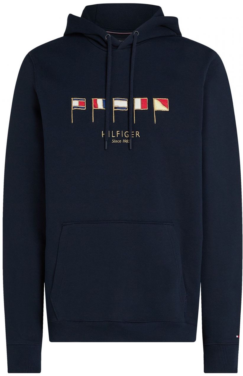 TOMMY HILFIGER Mikina  tmavomodrá / zlatá / tmavočervená / biela