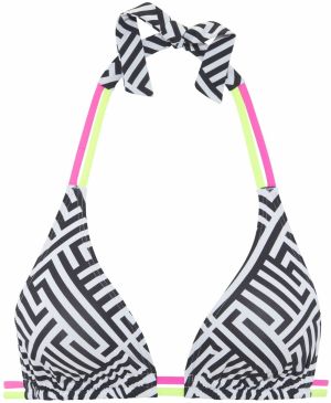 BUFFALO Bikinový top  neónovo zelená / ružová / čierna / biela