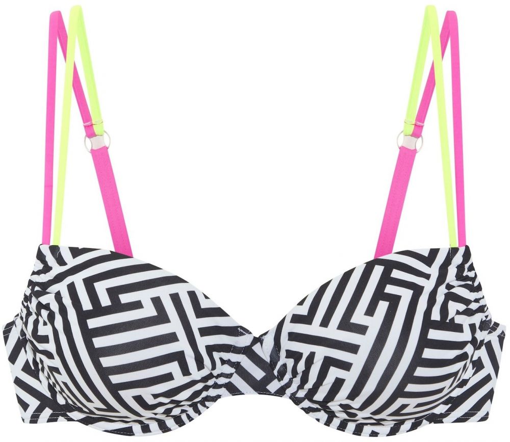 BUFFALO Bikinový top  citrónová / ružová / čierna / biela