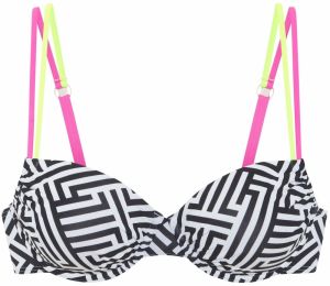 BUFFALO Bikinový top  citrónová / ružová / čierna / biela