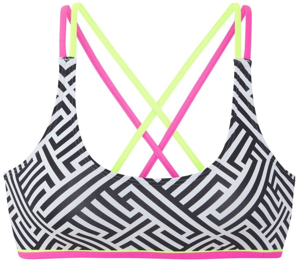 BUFFALO Bikinový top  limetová / ružová / čierna / šedobiela