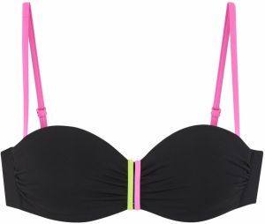 BUFFALO Bikinový top  svetlozelená / ružová / čierna