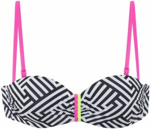 BUFFALO Bikinový top  neónovo žltá / ružová / čierna / biela