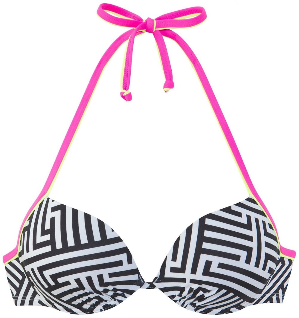 BUFFALO Bikinový top  žltá / ružová / čierna / biela