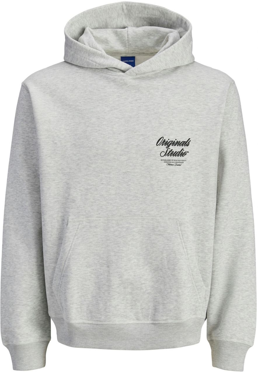 JACK & JONES Mikina 'JORNorrebro'  čierna / biela melírovaná