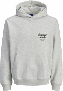 JACK & JONES Mikina 'JORNorrebro'  čierna / biela melírovaná