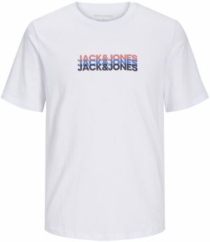 JACK & JONES Tričko 'JWHCYBER'  modrá / čerešňová / čierna / biela