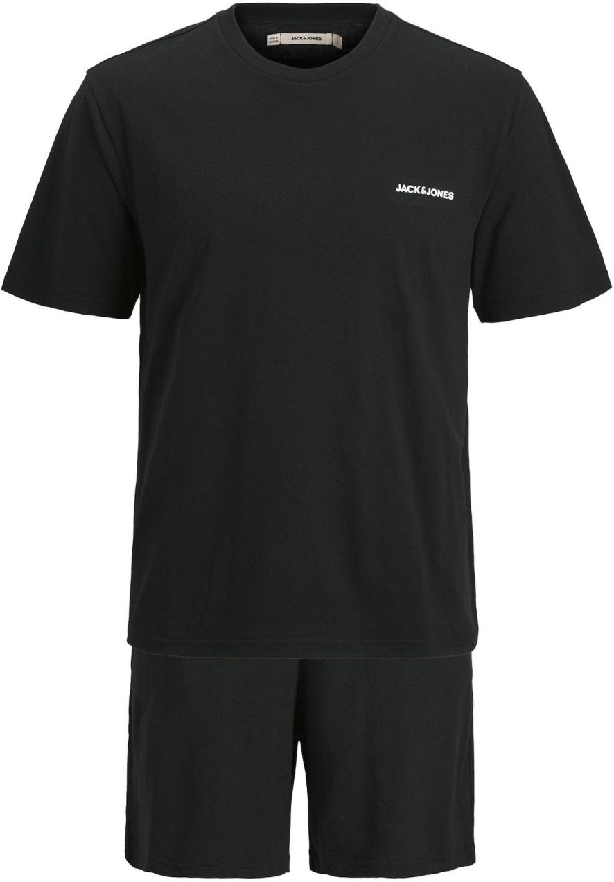 JACK & JONES Krátke pyžamo 'JACEVEREST'  čierna / biela