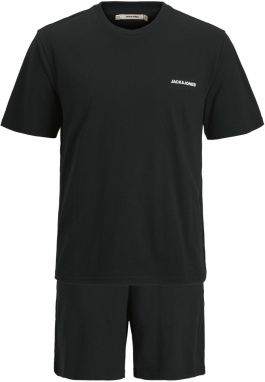 JACK & JONES Krátke pyžamo 'JACEVEREST'  čierna / biela