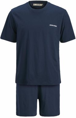 JACK & JONES Krátke pyžamo 'JACEverest'  námornícka modrá / biela