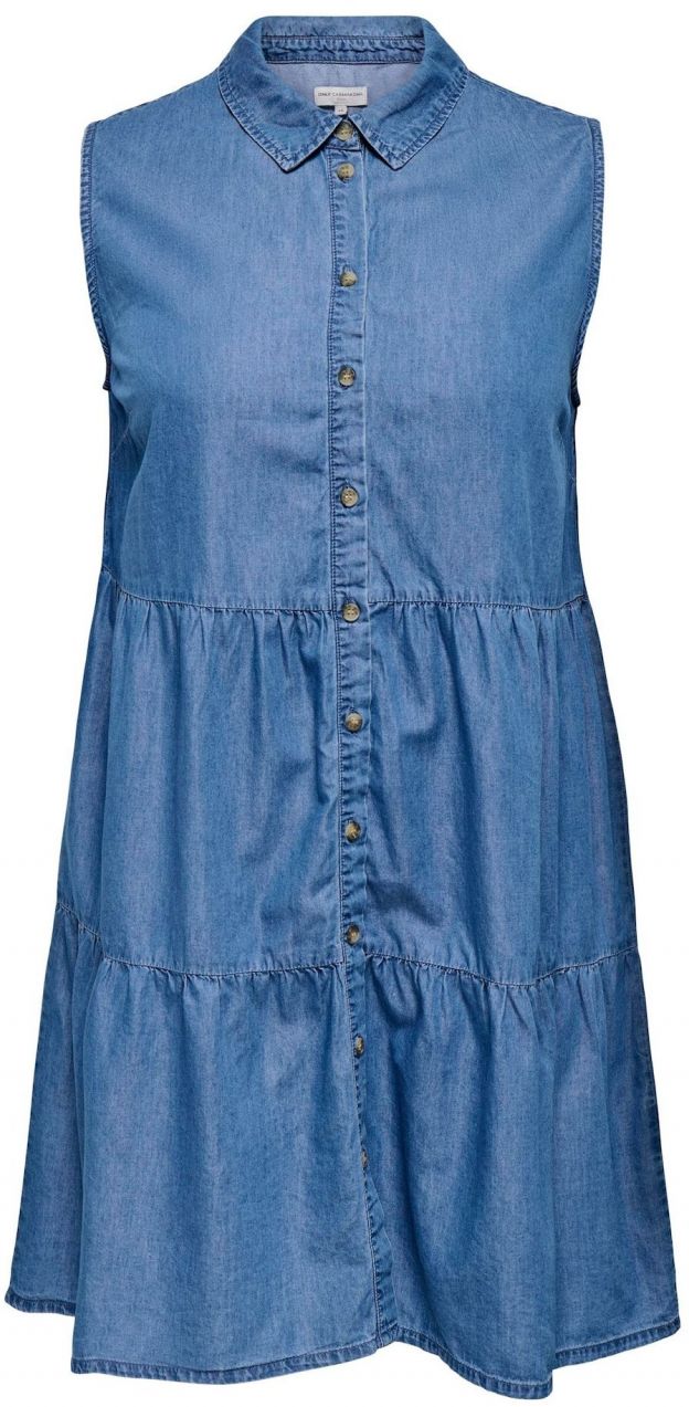 ONLY Carmakoma Košeľové šaty 'CARBea'  modrá denim