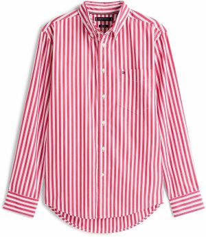 TOMMY HILFIGER Košeľa 'Flex'  námornícka modrá / tmavoružová / ohnivo červená / biela