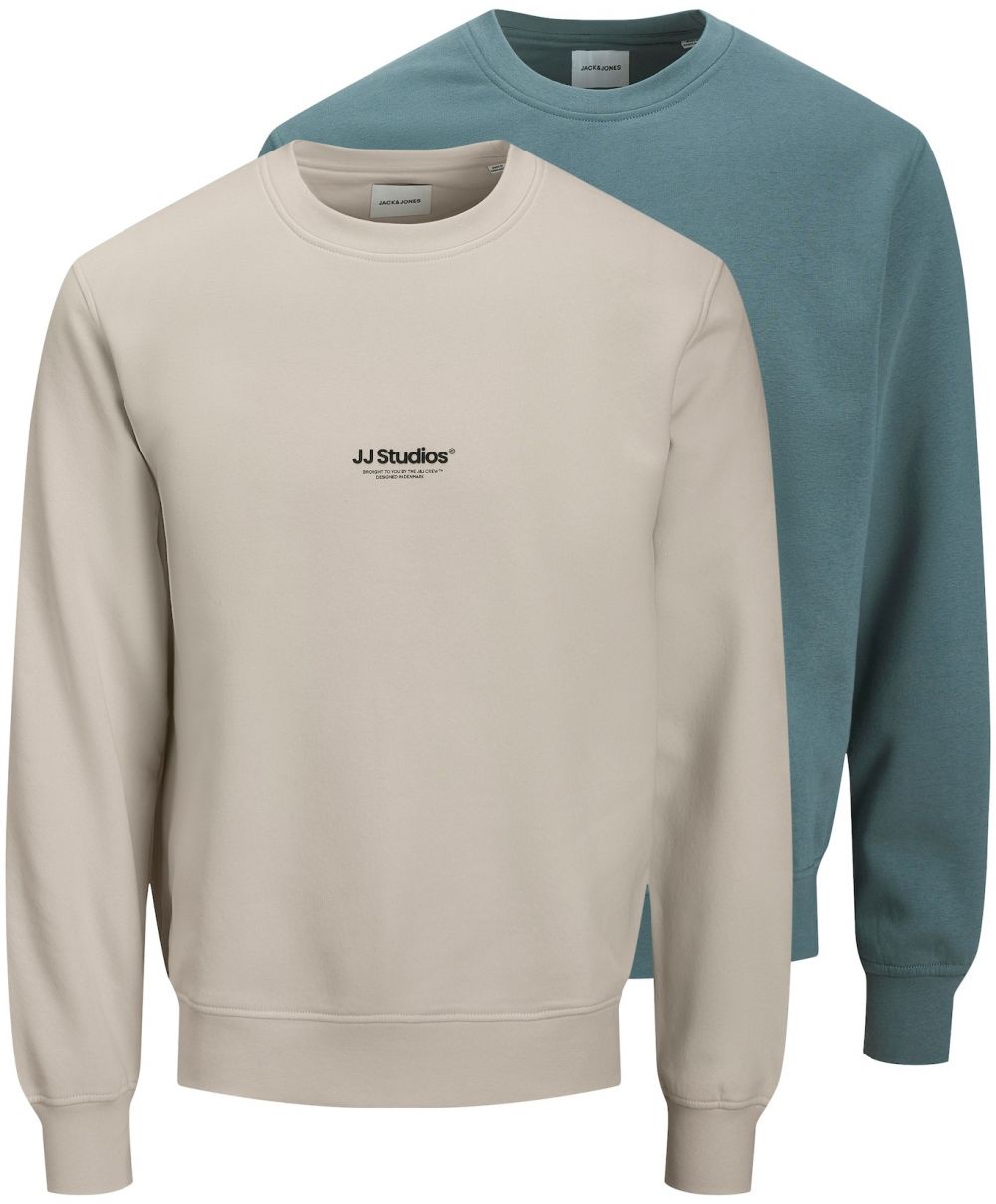 JACK & JONES Mikina 'JJESOHO'  tmelová / modrozelená / čierna