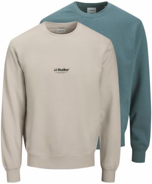 JACK & JONES Mikina 'JJESOHO'  tmelová / modrozelená / čierna