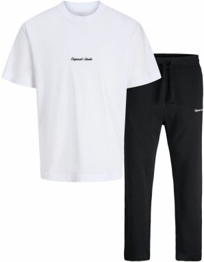 JACK & JONES Tepláková súprava 'JORNORREBRO'  čierna / biela