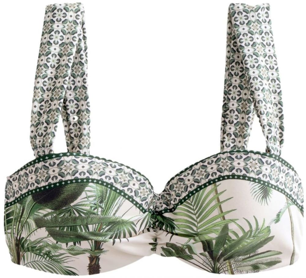 Next Bikinový top  zelená / trávovo zelená / prírodná biela