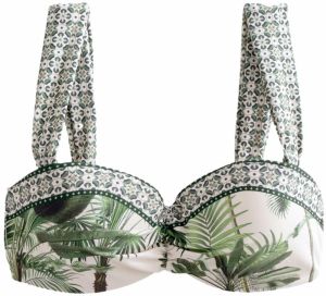 Next Bikinový top  zelená / trávovo zelená / prírodná biela