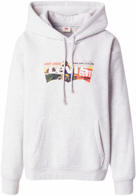 LEVI'S ® Mikina  svetlosivá / tmavozelená / oranžová / biela