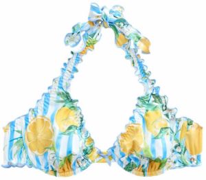 Next Bikinový top  azúrová / žltá / zelená / biela