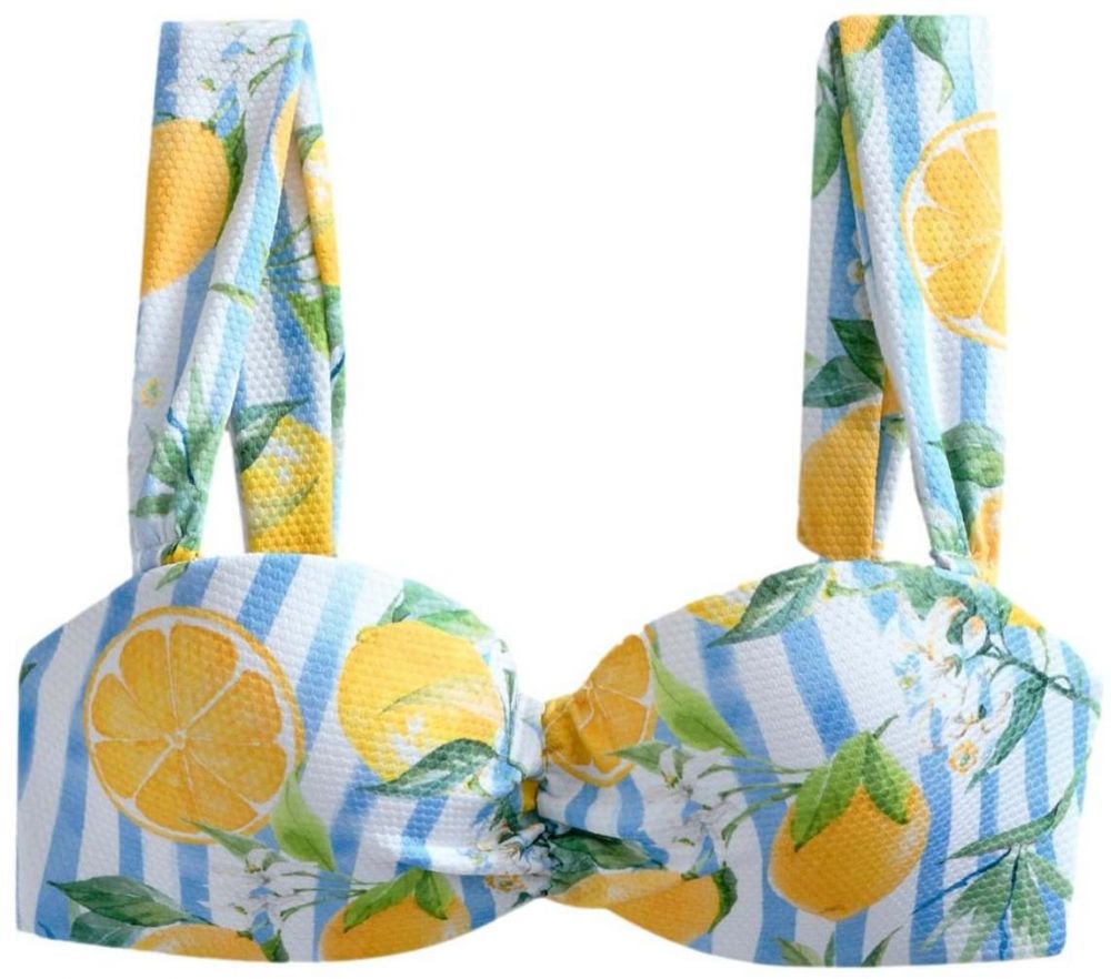 Next Bikinový top  svetlomodrá / žltá / zelená / biela