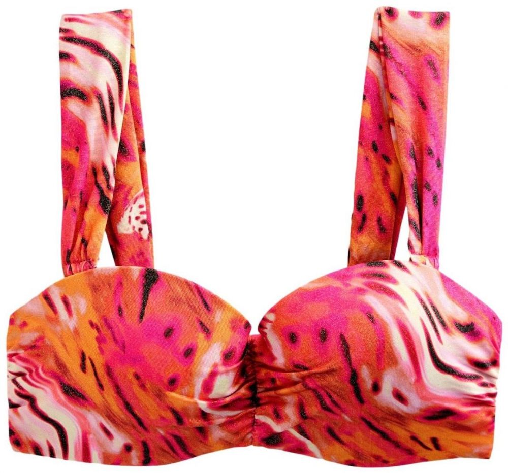 Next Bikinový top  oranžová / ružová / čierna / biela