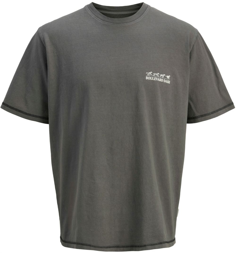 JACK & JONES Tričko 'JORLiverpool'  tmavosivá / biela