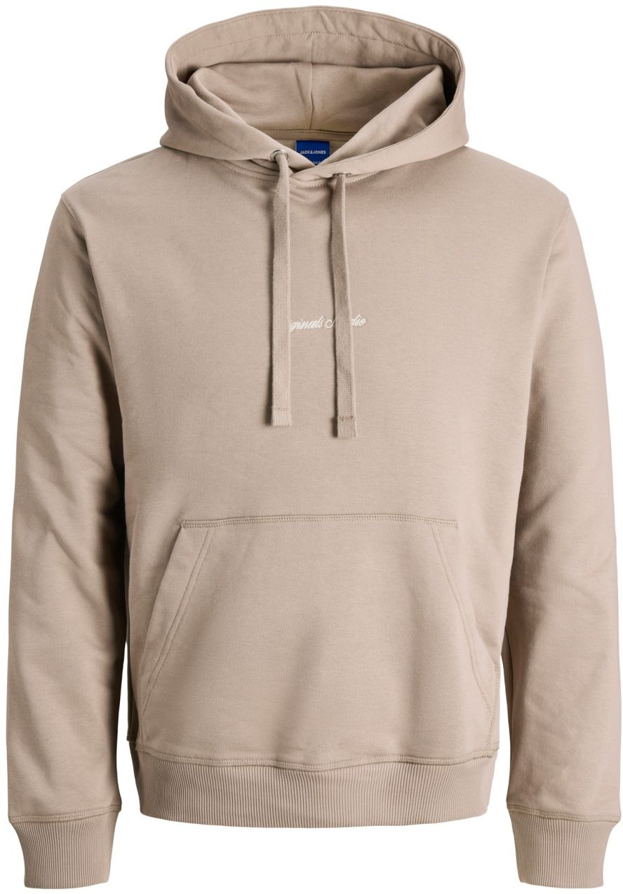 JACK & JONES Mikina 'JORNorrebro'  svetlohnedá / biela