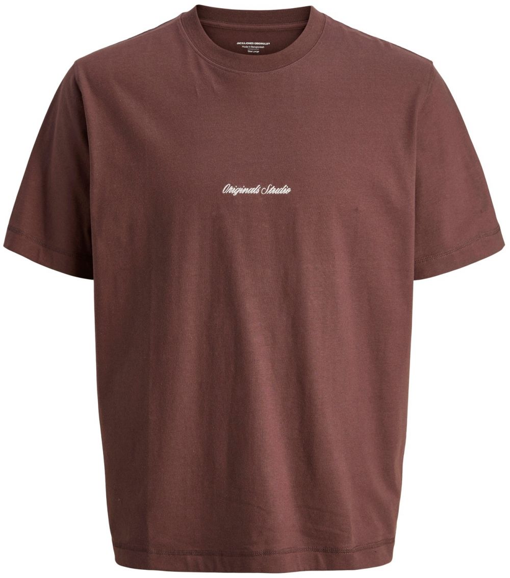 JACK & JONES Tričko 'JORNorrebro'  hnedá / biela