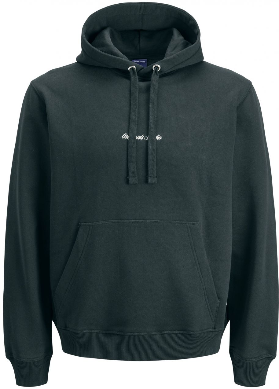JACK & JONES Mikina 'JORNorrebro'  tmavozelená / biela