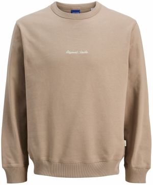 JACK & JONES Mikina 'JORNORREBRO'  svetlohnedá / biela