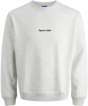 JACK & JONES Mikina 'JORNORREBRO'  čierna / biela melírovaná