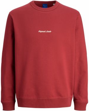 JACK & JONES Mikina 'JORNorrebro'  brusnicová / biela