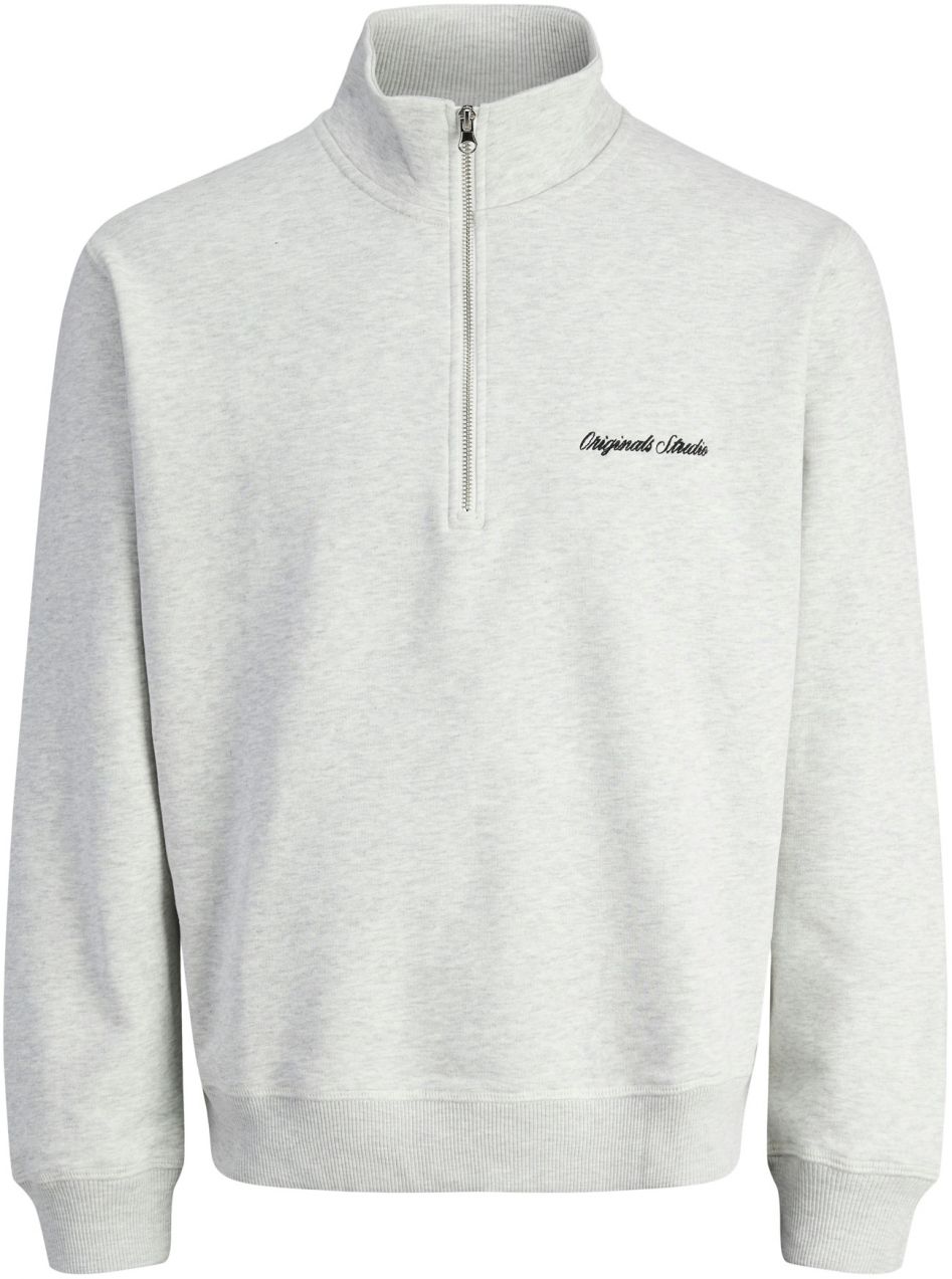 JACK & JONES Mikina 'JORNorrebro'  čierna / biela melírovaná