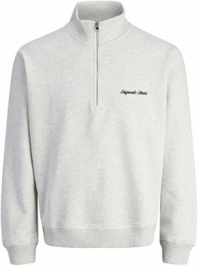 JACK & JONES Mikina 'JORNorrebro'  čierna / biela melírovaná