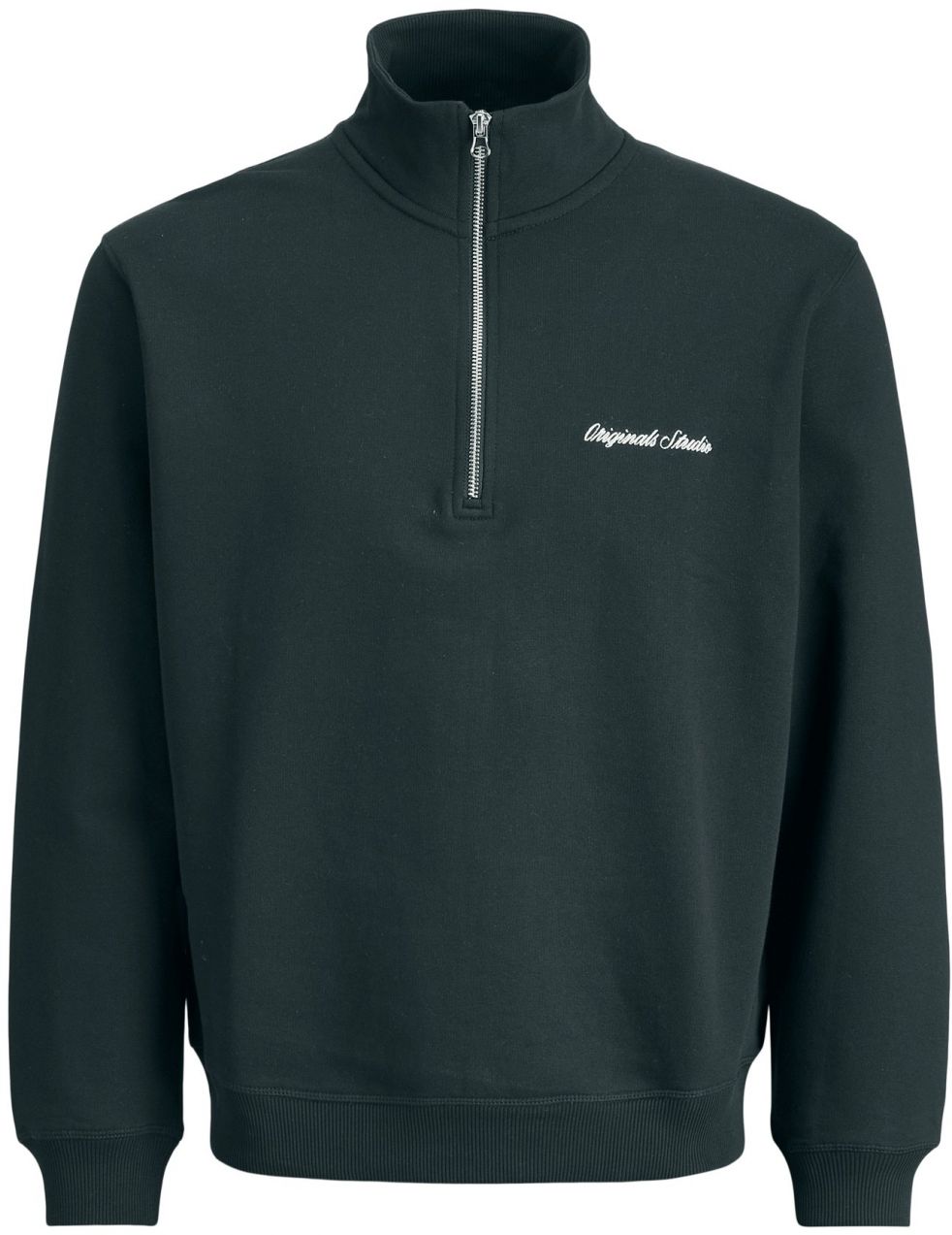 JACK & JONES Mikina 'JORNORREBRO'  jedľová / biela