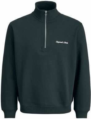 JACK & JONES Mikina 'JORNORREBRO'  jedľová / biela