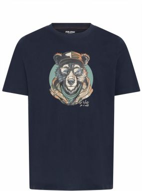 BLEND Tričko 'BHKIAM'  béžová / tmavomodrá / mätová / oranžová