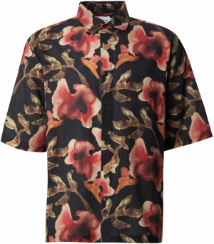 TOPMAN Košeľa  zelená / oranžová / červená / čierna
