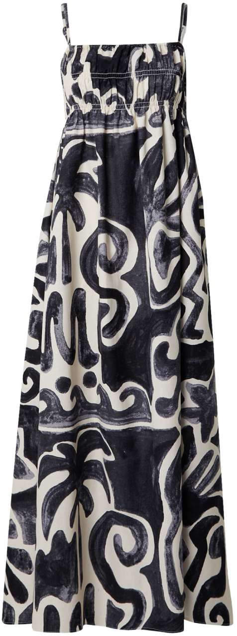 TOPSHOP Letné šaty  sivá / čierna / biela ako vlna